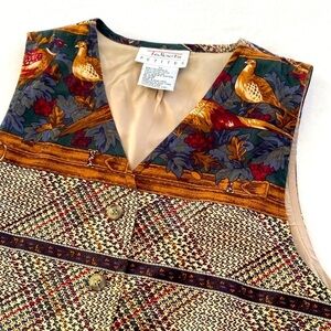 Vintage 90s Talbots, Vintage Bird Vest, 1990s, Equestrian Winter Vest, English.